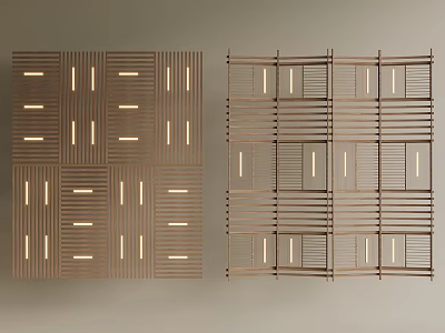 New Chinese-style Middle Ancient Ceiling Wood Grille Ceiling Office Ceiling Staircase Ceiling 3d model