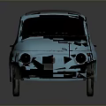 Light Blue Vintage Classic Car With Rounded Body And Black Roof