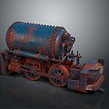 vintage train steam train train carriage locomotive head steam car carriage train modern vehicle 3d model