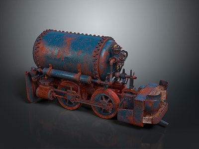 vintage train steam train carriage locomotive head steam carriage train modern vehicle 3d model