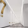 Front Desk Reception Area With White And Gold Decor And Number 7 1 to 16 Design