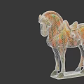 Colorful Horse Sculpture With Saddle And Decorative Traditional Ceramic Details