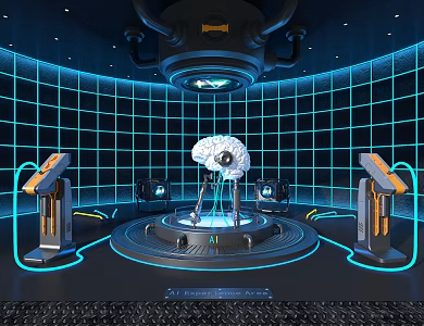 Technology Exhibition Hall Artificial Intelligence Experience Hall AI Exhibition Hall 3d model