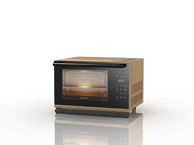 Modern Brown Microwave Oven With Digital Control Panel And Glass Door 3d model