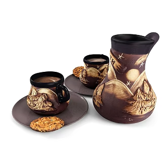 Modern coffee cup artifacts 3d model