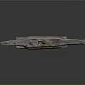 Vintage Metal Watercraft Model Displayed On Stand With Detailed Structure And Design