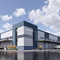 Modern Office Building For Telecom And Fire Center With Symmetrical Architecture And Reflective Waterfront