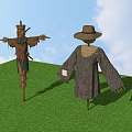 New Chinese Scarecrow Folk Scarecrow Landscape Sick Scarecrow Combination 3d model