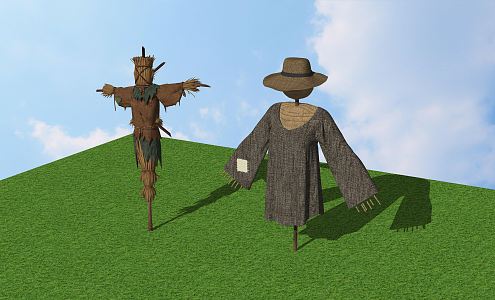 New Chinese Scarecrow Folk Scarecrow Landscape Sick Scarecrow Combination 3d model