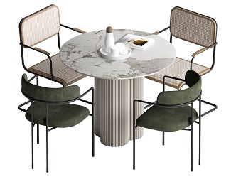 Modern Casual Table and Chair Dining Table and Chair 3d model