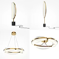 Sleek Modern Lighting Combinations With Gold Accents White Shades Floor Lamp And Ceiling Pendant