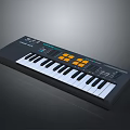 Portable Electronic Keyboard With Black White Keys And Yellow Control Buttons