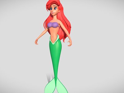 Cartoon Mermaid Cartoon Characters 3d model