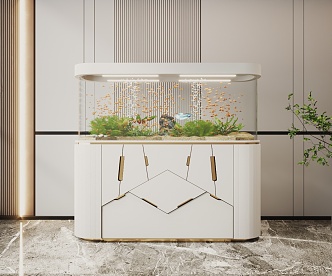 Modern Fish Tank Glass Fish Tank Aquarium Display Cabinet Side Cabinet 3d model