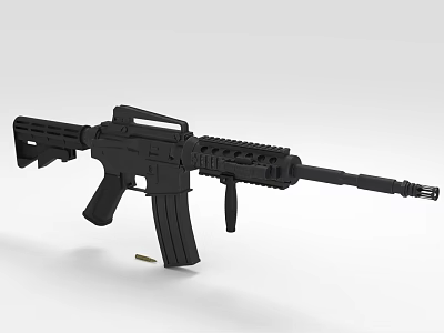 Black Modern Assault Rifle With Detachable Magazine Tactical Rail Barrel And Ergonomic Stock 3d model