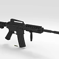Black Modern Assault Rifle With Detachable Magazine Tactical Rail Barrel And Ergonomic Stock