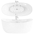 Elegant White Freestanding Modern Bathtub With Sleek Design And Chrome Faucet
