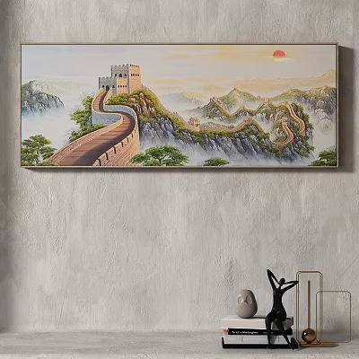 New Chinese Landscape Painting Landscape Painting Texture Decorative Painting 3d model
