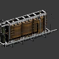 220KV class oil-immersed power transformer 220KV transformer medium and high voltage transformation and distribution tap-changer substation virtual reality 3d model