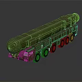 Green Heavy Duty Military Missile Launch Vehicle with Multiple Wheels and Long Launcher System
