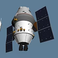 Chinese Spacecraft With Solar Panels And Rocket For Space Exploration Missions 3d model