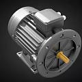 Industrial Electric Motor With Metal Housing Yellow Shaft And Terminal Box