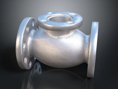 Stainless Steel Industrial Valve With Flange Connection And Durable Metal Construction 3d model