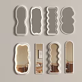 Modern Decorative Mirrors With Various Unique Shapes For Interior Wall Decor 3d model