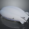 White Carencro Aerostat Design With Name Text Side Logo And Tail Structure 3d model