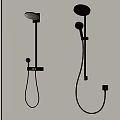 Modern Wall Mounted Shower Systems With Chrome Finish Rainfall And Handheld Heads