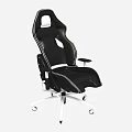 Ergonomic Black Exhibition Chairs With High Back Perforated Design And Metal Rolling Base