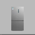 Midea Gray Stainless Steel Refrigerator With Digital Display And Multi Door Design