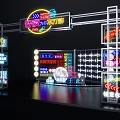 Modern Meichen Net Red Neon Light Meichen Pushpoint 3d model
