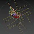 Aerial Planning of Urban Residential Area with High Rise Buildings and Green Spaces