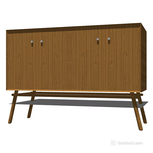 Wooden Entryway Cabinet Sideboard with Storage Shelf and Legs Design for Home 3d model 