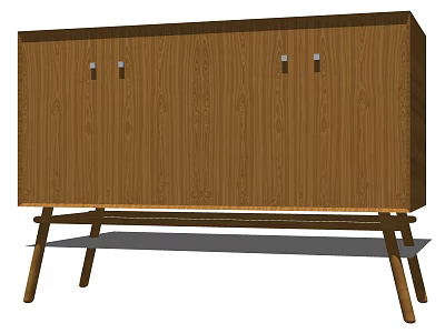 Wooden Entryway Cabinet Sideboard with Storage Shelf and Legs Design for Home 3d model