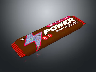 High Protein Power Energy Bar with Energy Boosting Nutrition and Healthy Ingredients 3d model