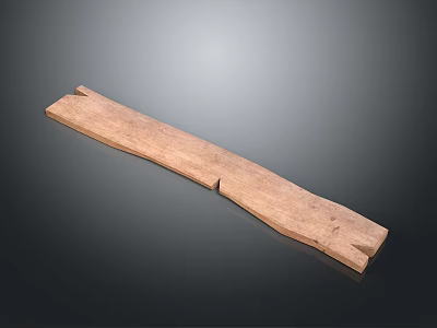 Rustic Wooden Long Strip With Natural Grain And Smooth Surface Texture 3d model