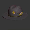 Light Blue Wide Brim Hat With Decorative Band And Floral Accent