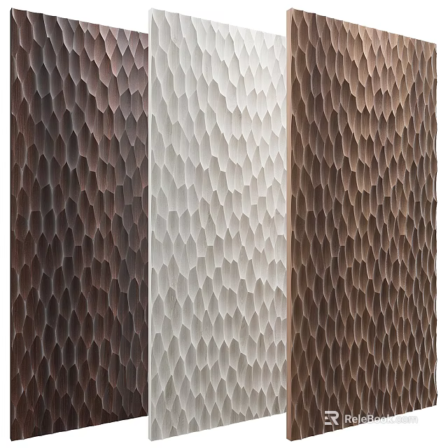 Modern Honeycomb Texture Wall Panel in Dark Brown Off White Light Brown Tones 3d model 