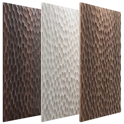 Modern Honeycomb Texture Wall Panel in Dark Brown Off White Light Brown Tones 3d model