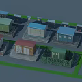 Various Colored Industrial Equipment Workshops With Green Area Facility Layout Design