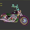 Black Classic Cruiser Motorcycle With White Handlebars Large Tires Isolated On Gray Background