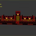 Lego Built Red And Black Castle With Heart Designs Staircase And Railings