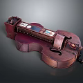 Unique Wooden Violin Shaped Furniture With Multiple Drawers And Decorative Elements