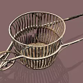 Antique Metal Wheelbarrow With Round Wire Basket Handles And Spoked Wheels