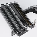 modern elevator escalator mall escalator 3d model