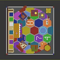 Playful Arcade Machine Setup With Brick Wall PLAYWIN Sign Prize Display Colorful Blocks And Heart Decorations