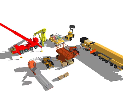 Modern engineering vehicle construction machinery combination 3d model