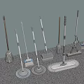 Different Types of Cleaning Tools Including Mops Brooms and Floor Cleaning Brushes